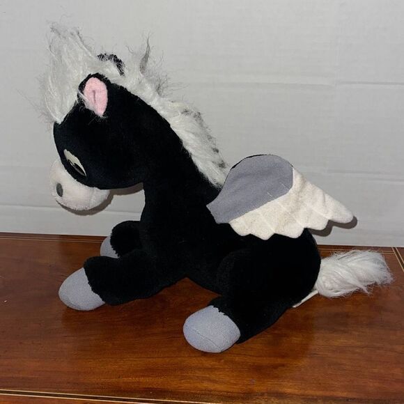 Fantastic plush Black Pegasus Horse 11” Vintage Disneyland Walt Disney World - Picture 3 of 9